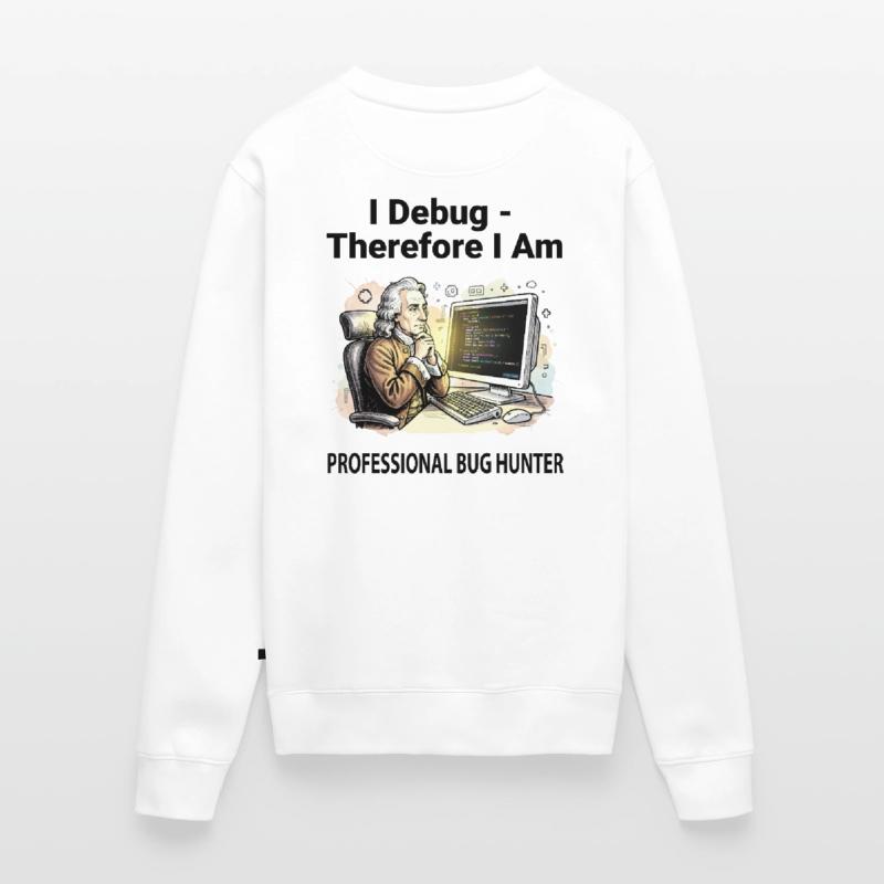Retro Scholar at Coding Console - light background Men's Premium Organic Jumper
