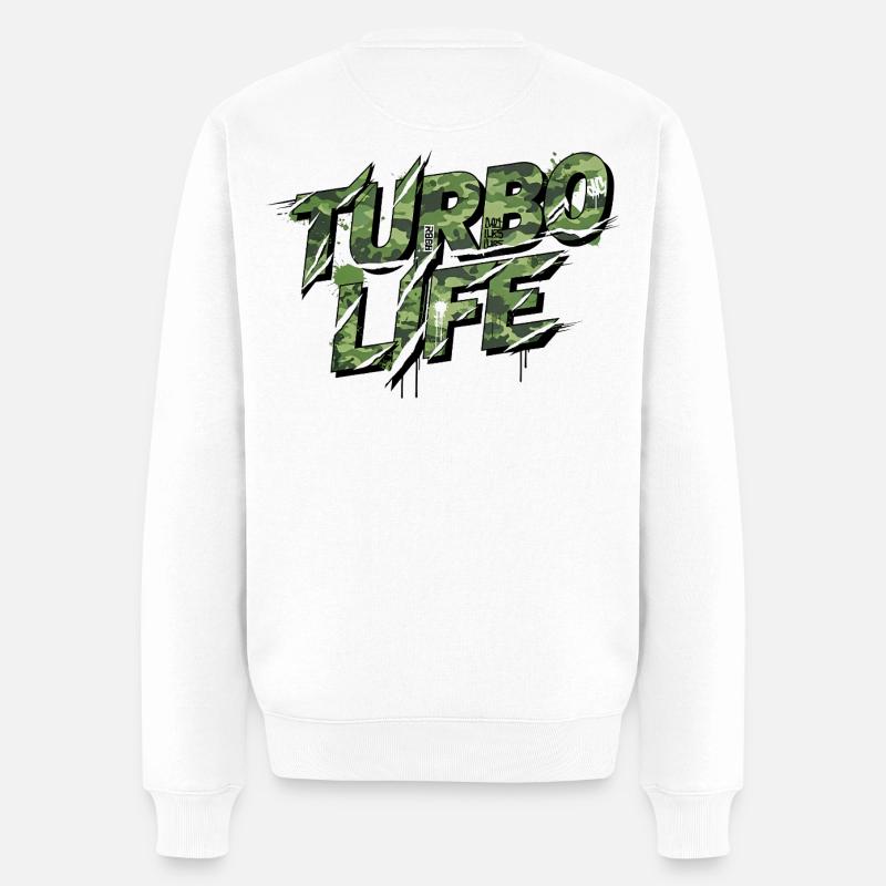 Turbo Life – Déclaration de la culture du camouflage automobile - Pull Premium bio Homme - blanc