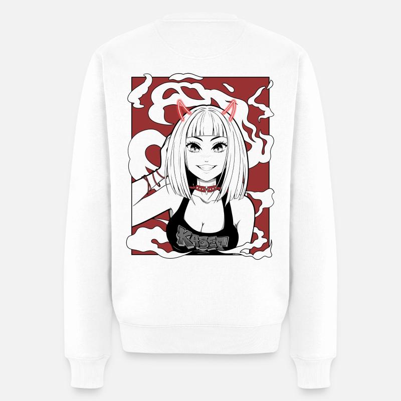 Design gothique de Devil Girl dans l’anime - Pull Premium bio Homme - blanc