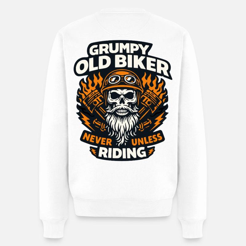 Grummeliger Alter Biker - Pull Premium bio Homme - blanc