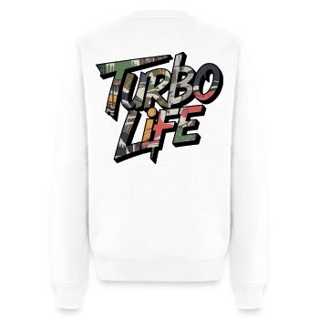 Turbo Life Camo Motiv für JDM Fans Männer Jungs - Männer Premium Bio Pullover - Weiß - Hinten - Nico (187cm)