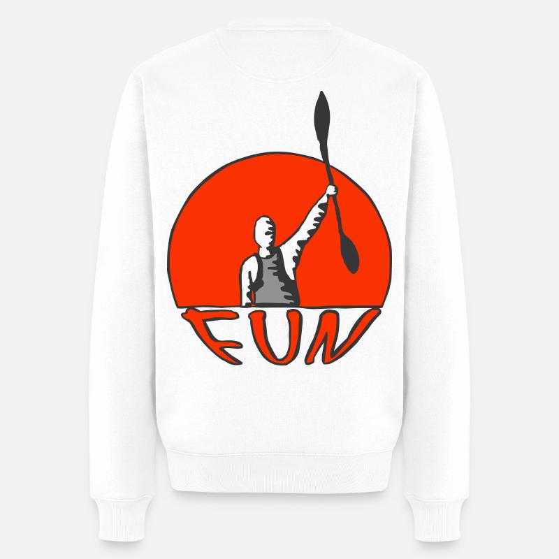 Des pagayeurs au coucher du soleil - Pull Premium bio Homme - blanc