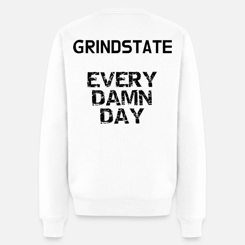 GRINDSTATE - Männer Premium Bio Pullover - Weiß