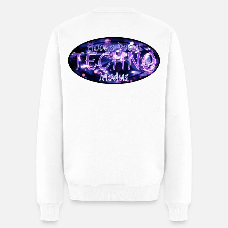 Hocus Pocus Techno Modus - Männer Premium Bio Pullover - Weiß