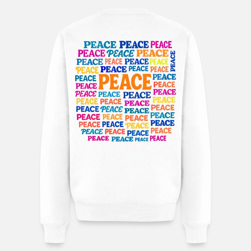 Peace - Männer Premium Bio Pullover - Weiß