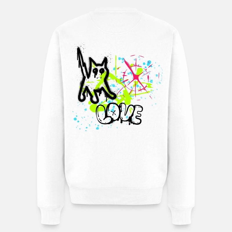Neon Graffiti Splatter Pattern - Men's Premium Organic Jumper - white