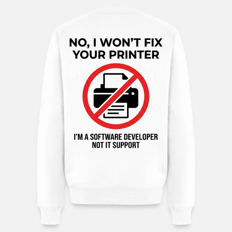 Programmierer: kein IT-Support - Männer Premium Bio Pullover - Weiß