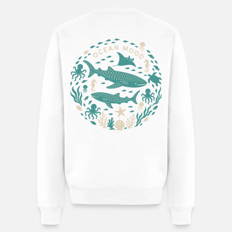 Ocean Mood - Männer Premium Bio Pullover - Weiß