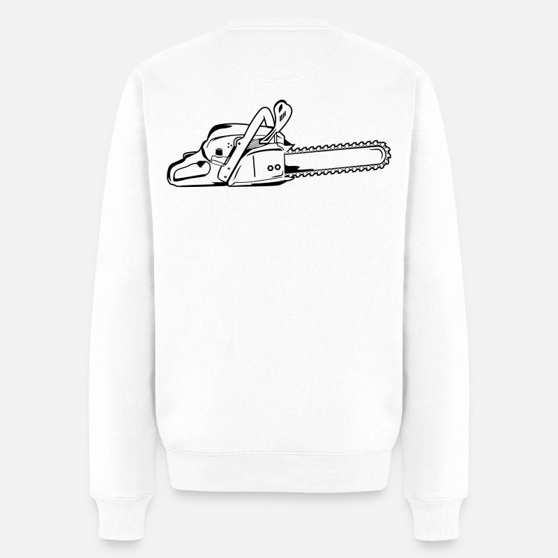 Motorsäge - Männer Premium Bio Pullover - Weiß