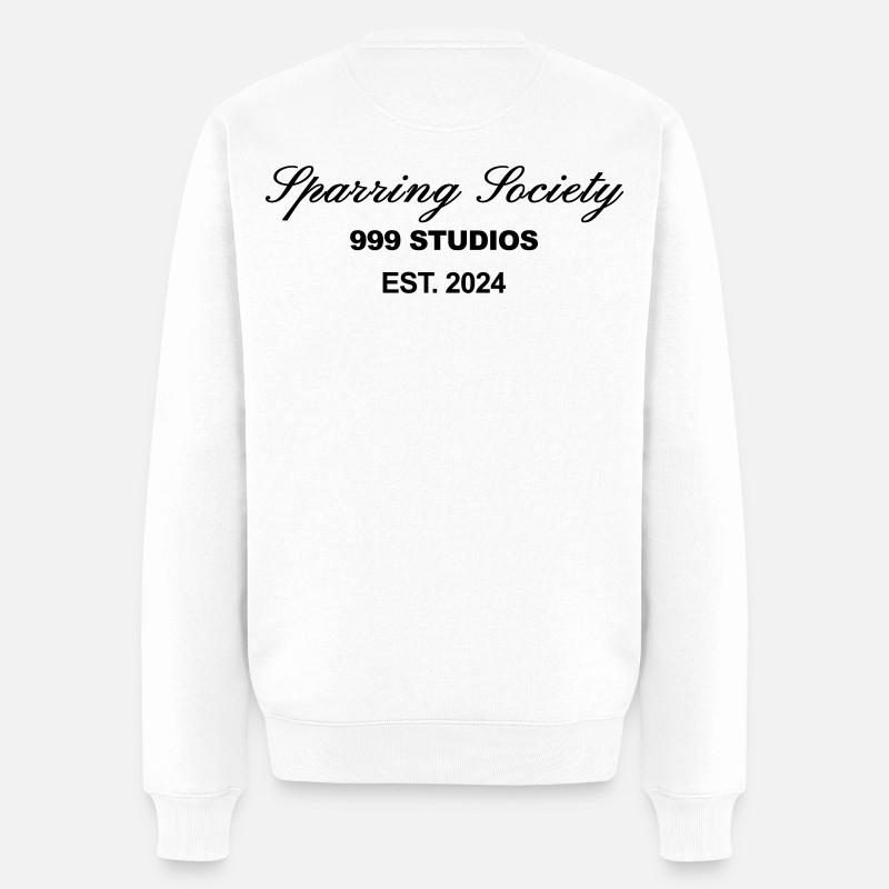 Sparring Gesellschaft Weißer Druck - Männer Premium Bio Pullover - Weiß