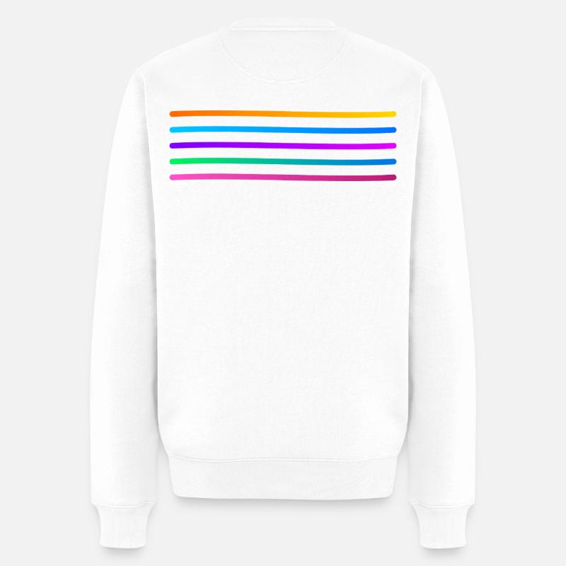Rainbow Stripe Pattern - Men's Premium Organic Jumper - white