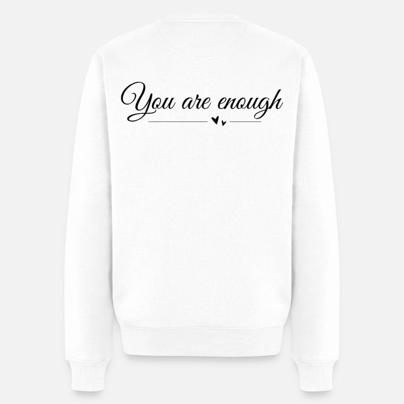 Du bist genug! - Männer Premium Bio Pullover - Weiß