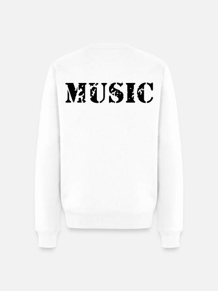music as a stamp print design - Men's Premium Organic Jumper - white