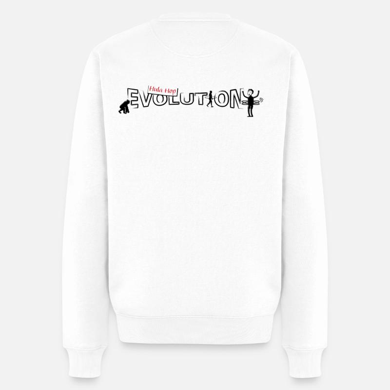 Hula hop Evolution - Männer Premium Bio Pullover - Weiß