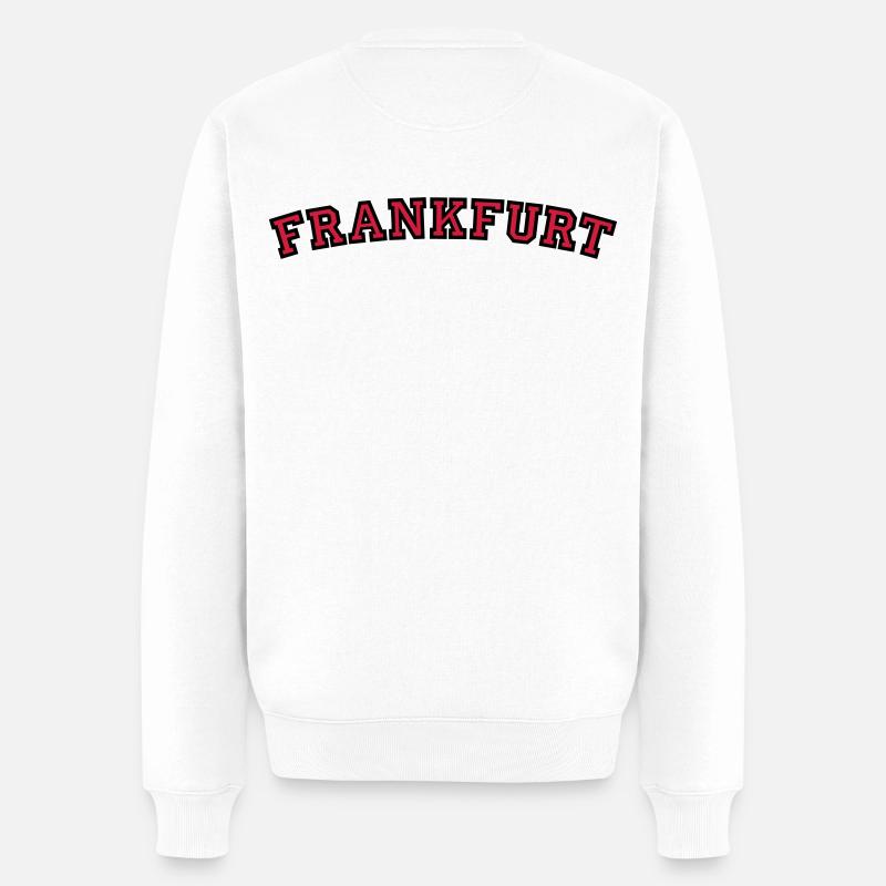 Frankfurt College Style (Rund) - Männer Premium Bio Pullover - Weiß
