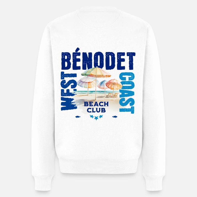 Bénodet Beach Club - Männer Premium Bio Pullover - Weiß
