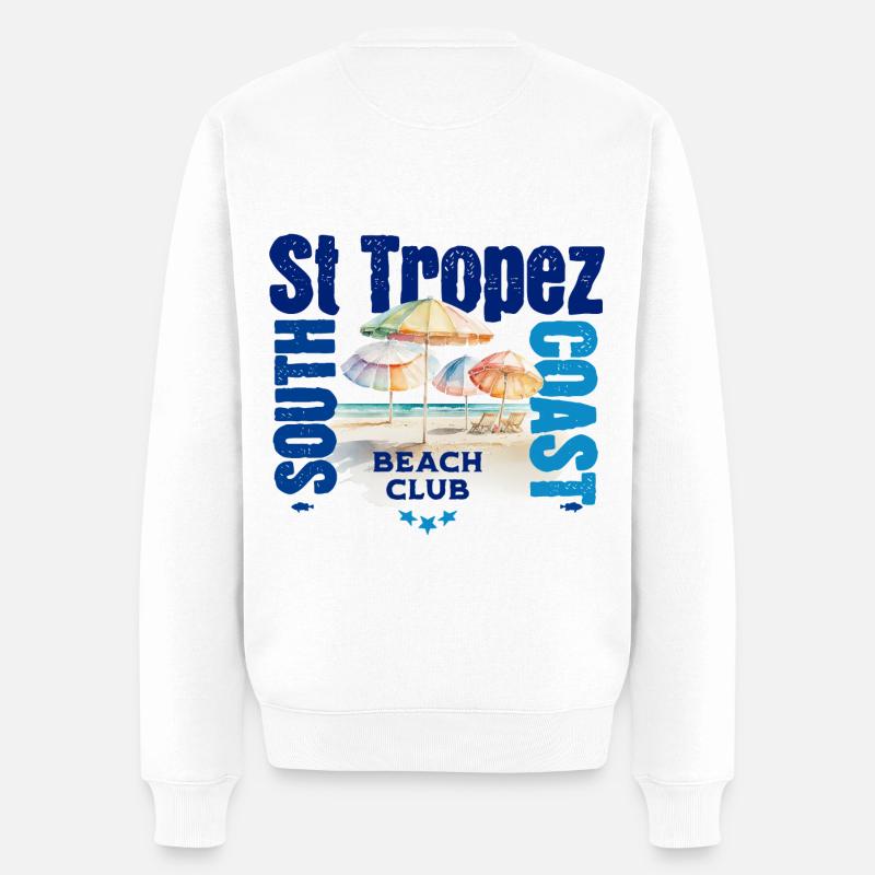 Strandclub St. Tropez - Männer Premium Bio Pullover - Weiß