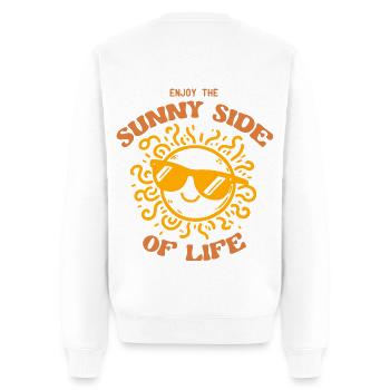Enjoy The Sunny Side Of Life - Retro Summer Shirt - Men's Premium Organic Jumper - white - Back - Nico (187cm)