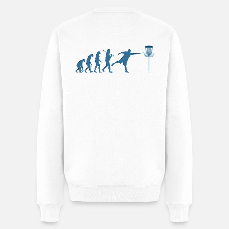 Disc Golf Evolution - Männer Premium Bio Pullover - Weiß