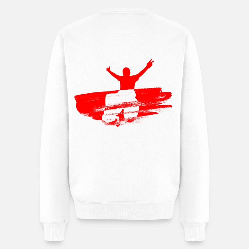 Paralimpisches Rot - Männer Premium Bio Pullover - Weiß