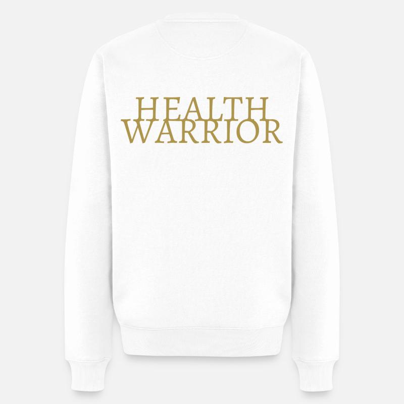 HEALTH WARRIOR - Männer Premium Bio Pullover - Weiß