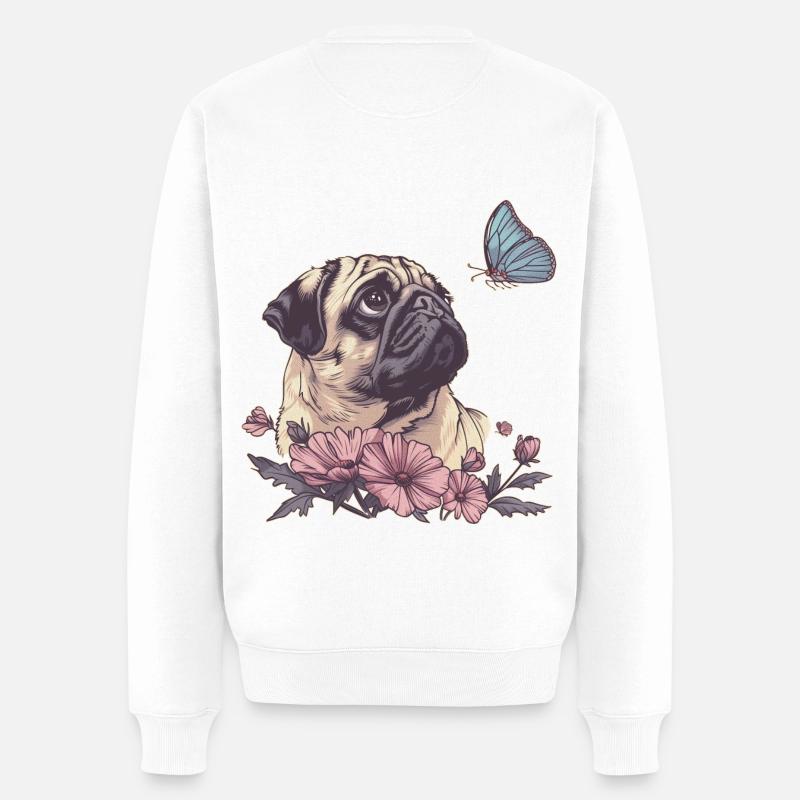 Carlin et papillon - Pull Premium bio Homme - blanc