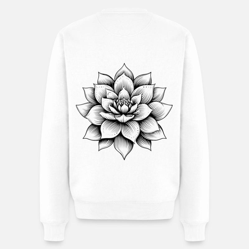 Fleur de lotus - Pull Premium bio Homme - blanc
