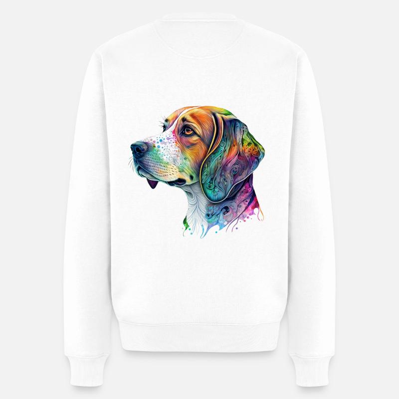 Motif de chien Beagle - Pull Premium bio Homme - blanc