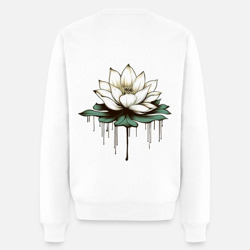 Fleur de lotus - Pull Premium bio Homme - blanc