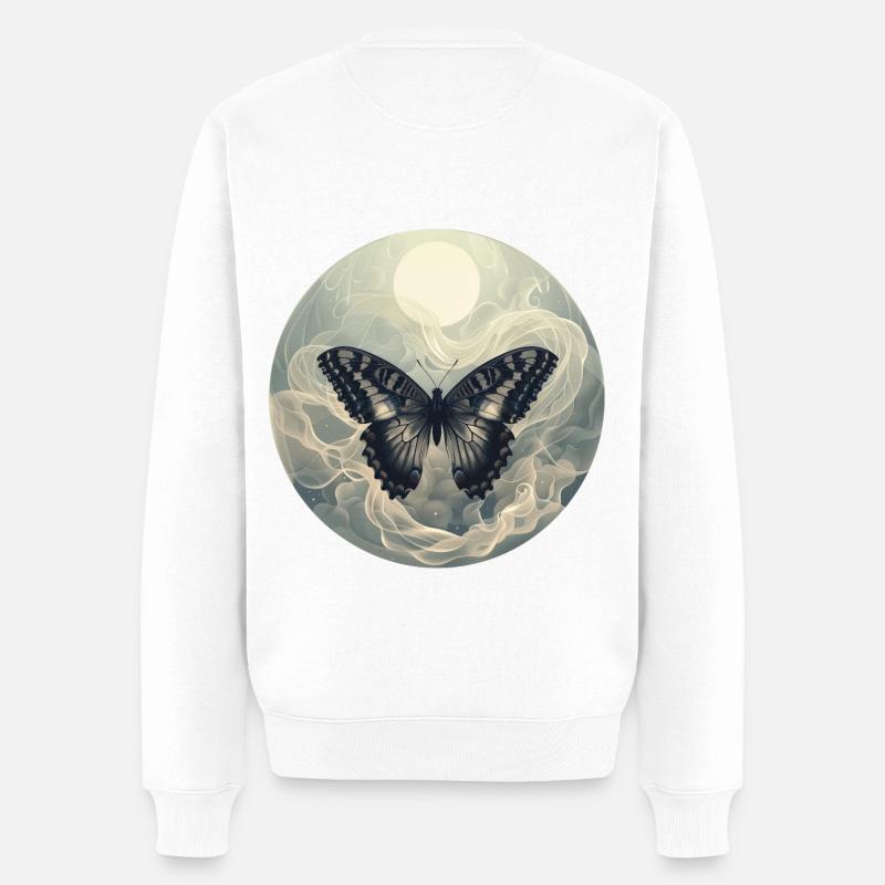 Schmetterling - Männer Premium Bio Pullover - Weiß
