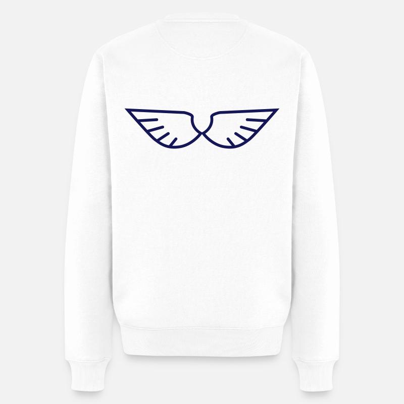 Wings - Männer Premium Bio Pullover - Weiß