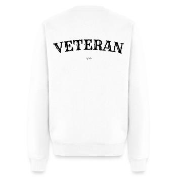 Weißes Männer Shirt/Pullover - Männer Premium Bio Pullover - Weiß - Hinten - Nico (187cm)