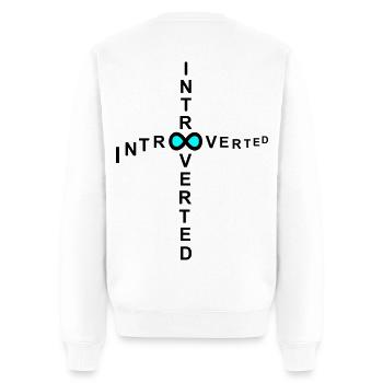 introvert - Men's Premium Organic Jumper - white - Back - Nico (187cm)