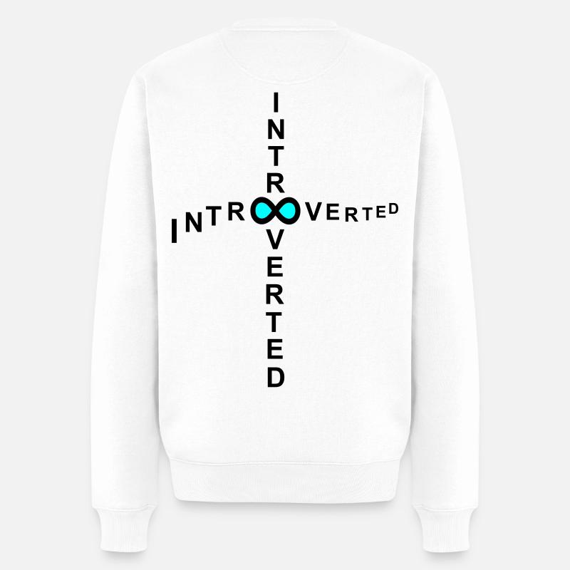introvertiert - Männer Premium Bio Pullover - Weiß