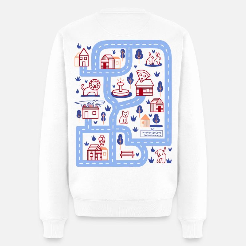 Spielstraße  - Männer Premium Bio Pullover - Weiß