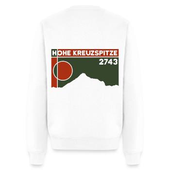 Berg Hohe Kreuzspitze - Männer Premium Bio Pullover - Weiß - Hinten - Nico (187cm)