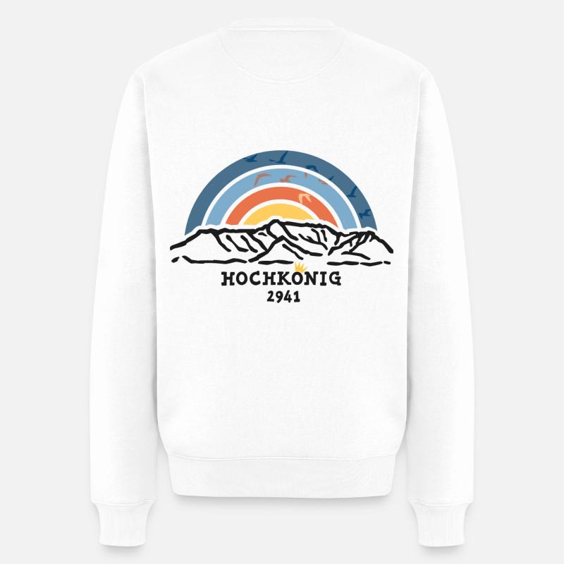 Hochkönig Berg Höhe Klettersteig Wandern Finisher - Männer Premium Bio Pullover - Weiß