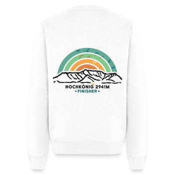 Hochkönig Wandern Wanderung Klettersteig Finisher - Männer Premium Bio Pullover - Weiß - Hinten - Nico (187cm)