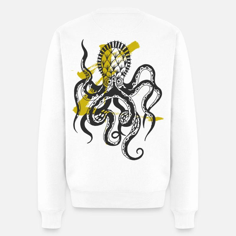 Pieuvre / Calmar / Monstre marin / Pieuvre - Pull Premium bio Homme - blanc