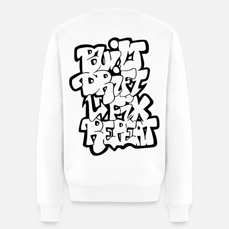 Built Drift Fix Repeat - Männer Premium Bio Pullover - Weiß
