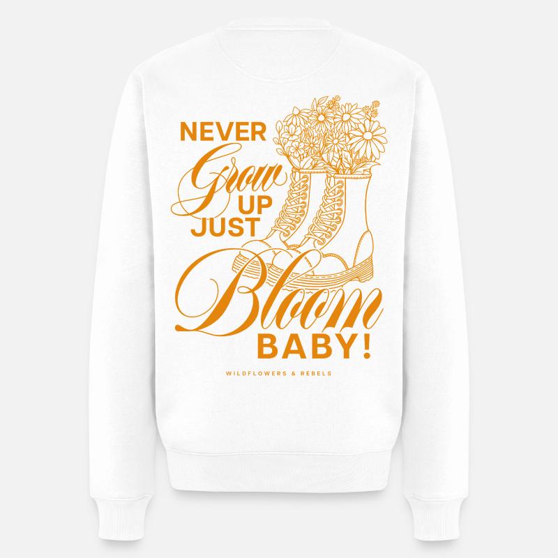 Ne grandis jamais, juste fleurir bébé - Pull Premium bio Homme - blanc