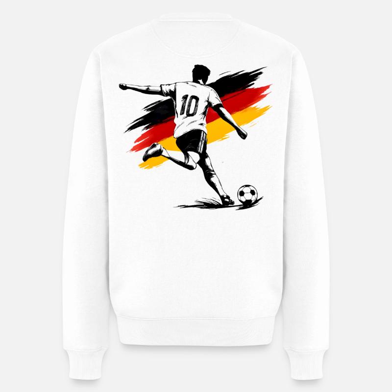 Fußballheld Flaggenstil - Männer Premium Bio Pullover - Weiß