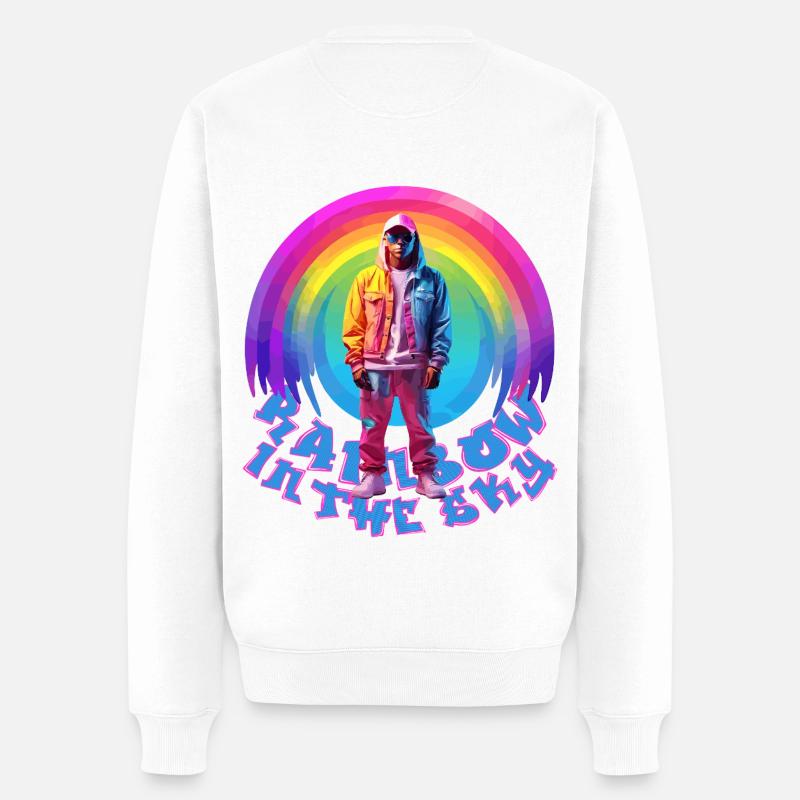 Arc-en-ciel - Pull Premium bio Homme - blanc