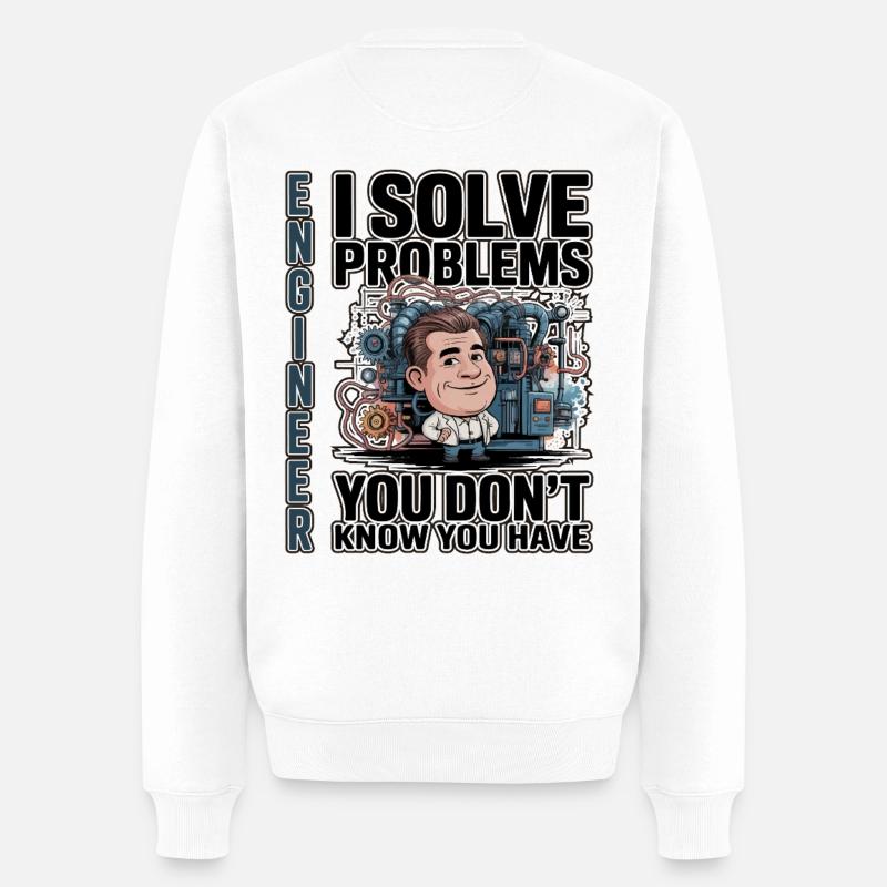 Ingenieur – Für leichte Hintergründe - Männer Premium Bio Pullover - Weiß
