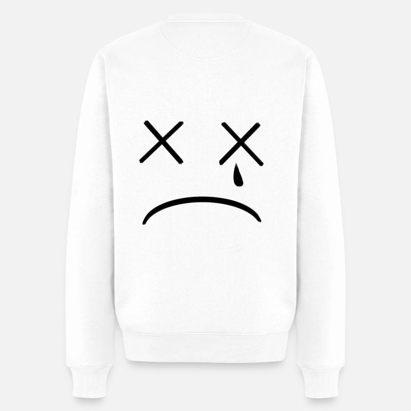 visage triste - Pull Premium bio Homme - blanc