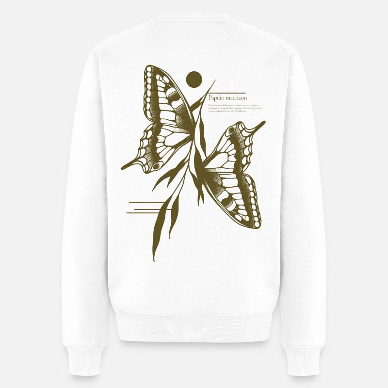 Papillon à queue d’aronde - Variante - Pull Premium bio Homme - blanc