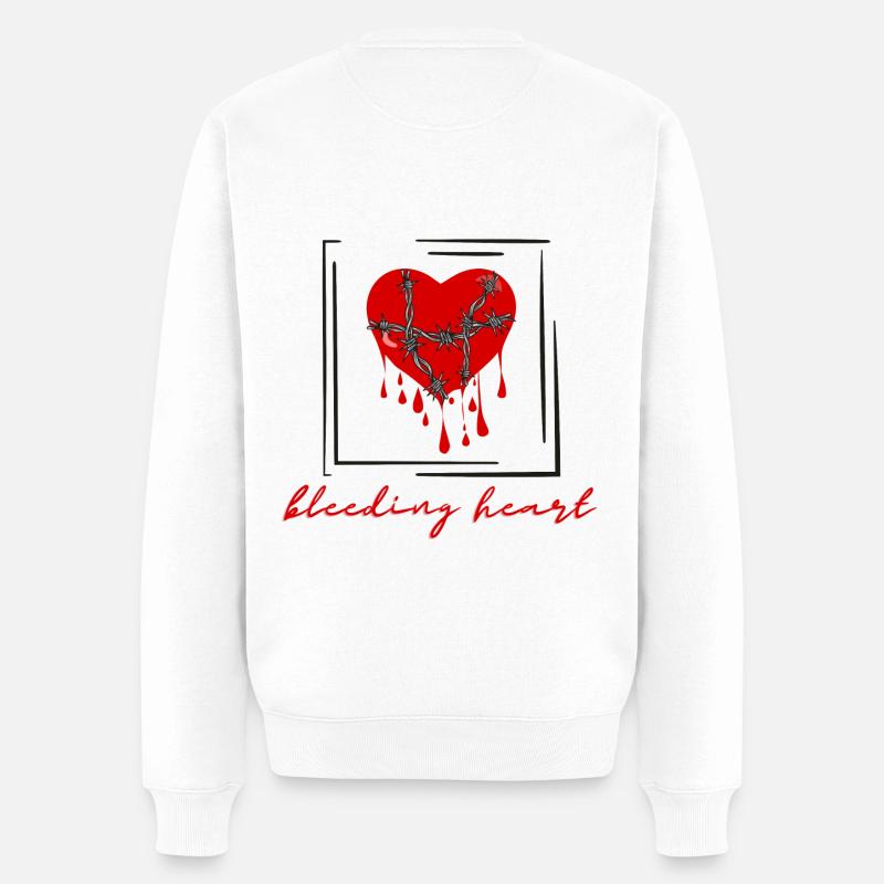 bleeding heart - Männer Premium Bio Pullover - Weiß