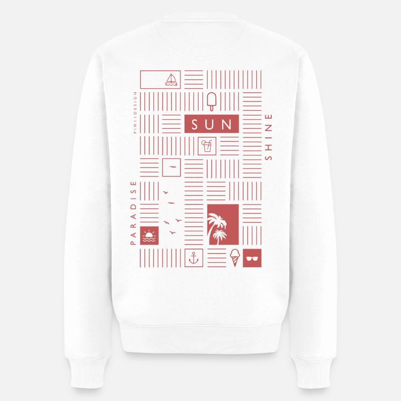 soleil d’été soleil soleil - Pull Premium bio Homme - blanc