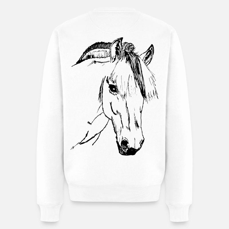 Edles Fjordpferd, Norweger Reiten Reitsport Pony - Männer Premium Bio Pullover - Weiß