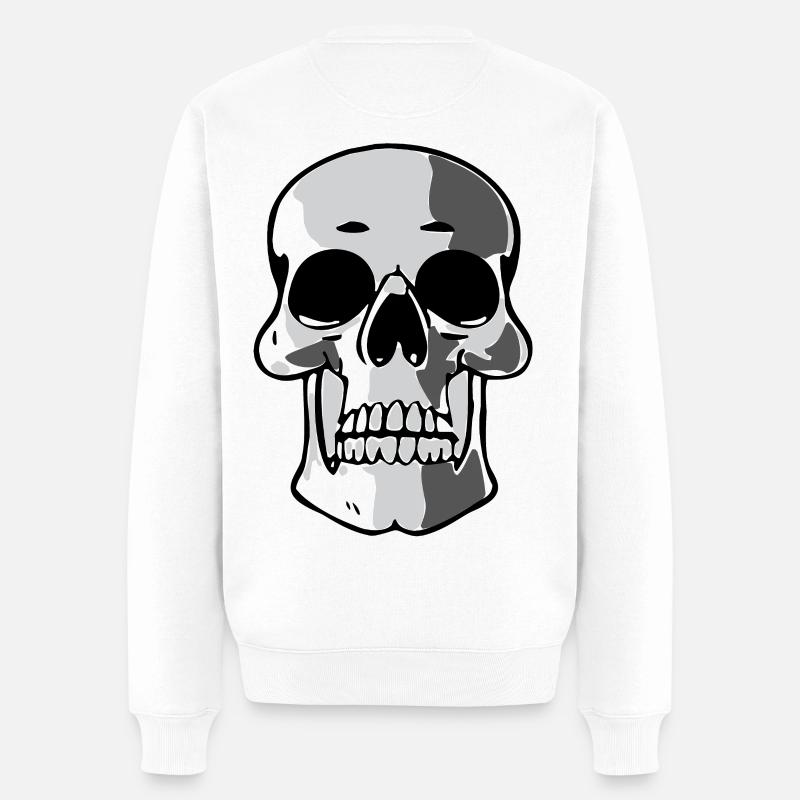 Schadewinkler Schädel Kontrast - Männer Premium Bio Pullover - Weiß